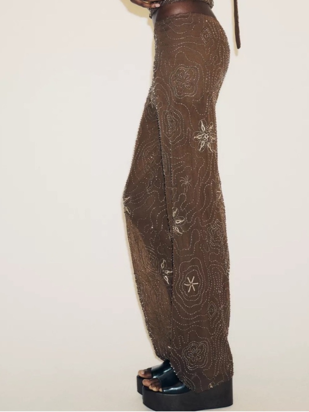 ZARA BEADED SEQUIN PANTS - Picture 9 of 15